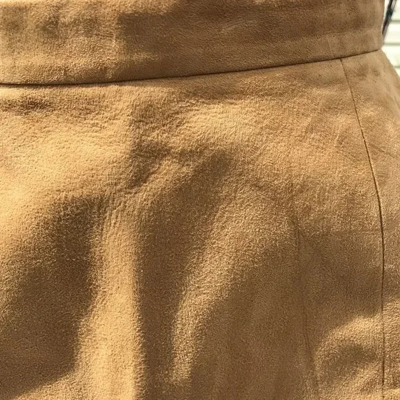 VTG 60s Rare Suede Leather Silk Women’s Pencil Skirt MOD Western Boho USA XS O - Picture 4 of 16
